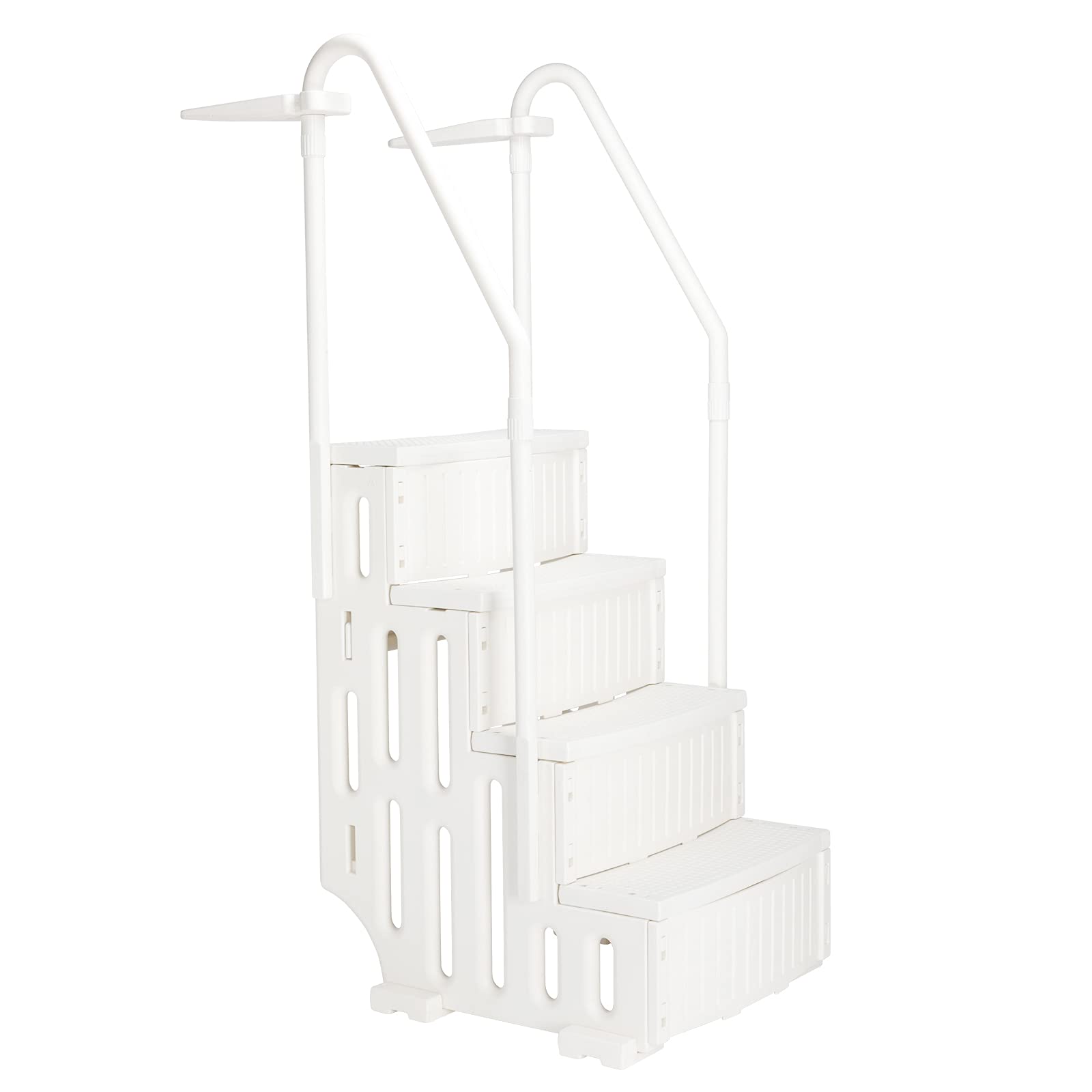 VINGLI Heavy-Duty 4-Step Above Ground Pool Ladder with Handrails - 33.5” x 27.2” x 77.9” White Safety Entry System for Inground & Outdoor Swimming Pools | Perfect for Backyard, Vacation Homes & Community Pools