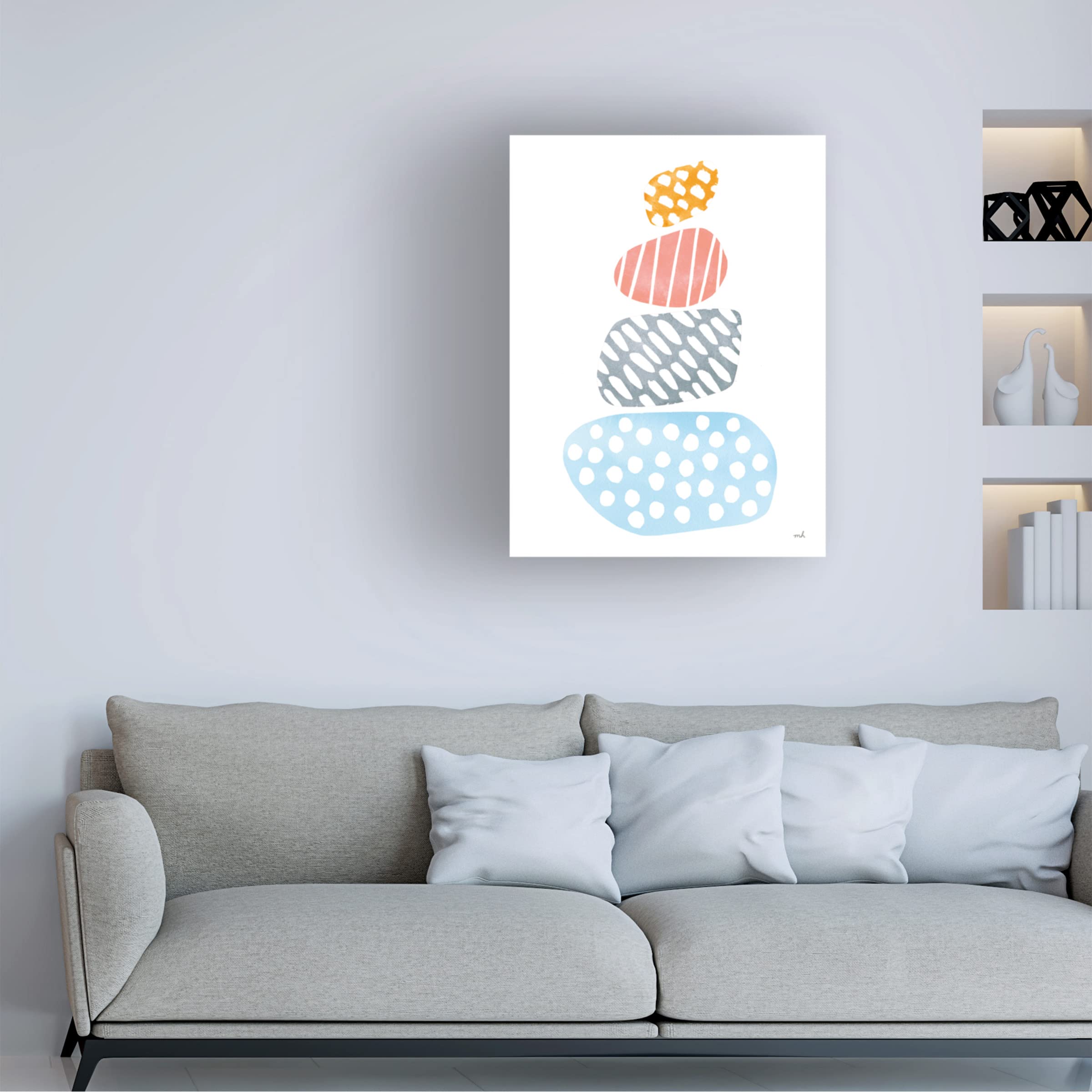 Trademark Fine Art 'River Stones II Bright' Canvas Wall Art by Moira Hershey - Modern Abstract Painting for Living Room, Bedroom & Office Decor