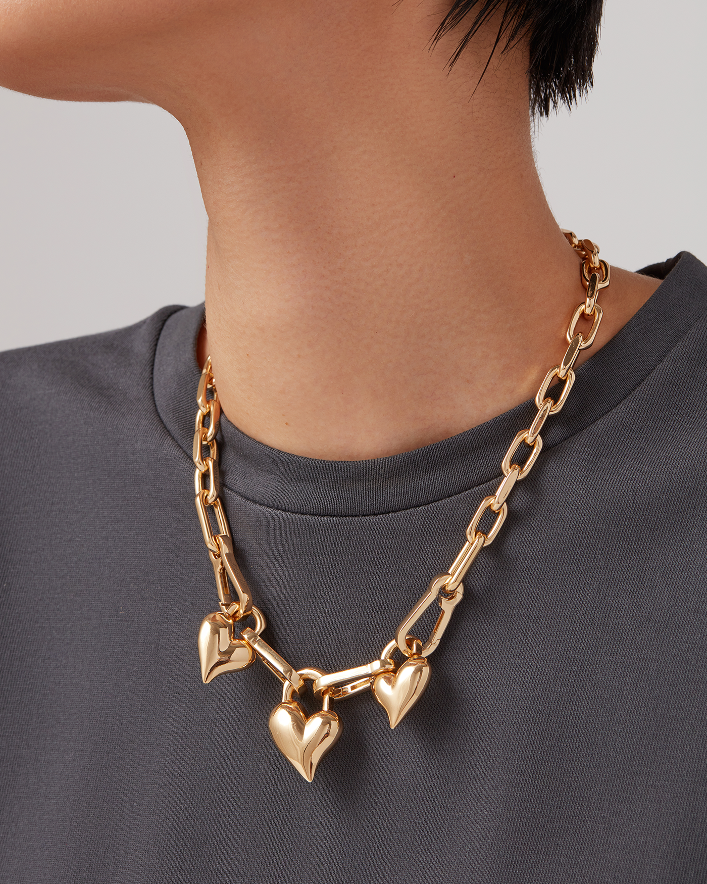 Triple Heart Pendant Necklace with Padlock - Romantic Love Jewelry Gift for Her - Perfect for Anniversaries, Valentine's Day & Date Nights