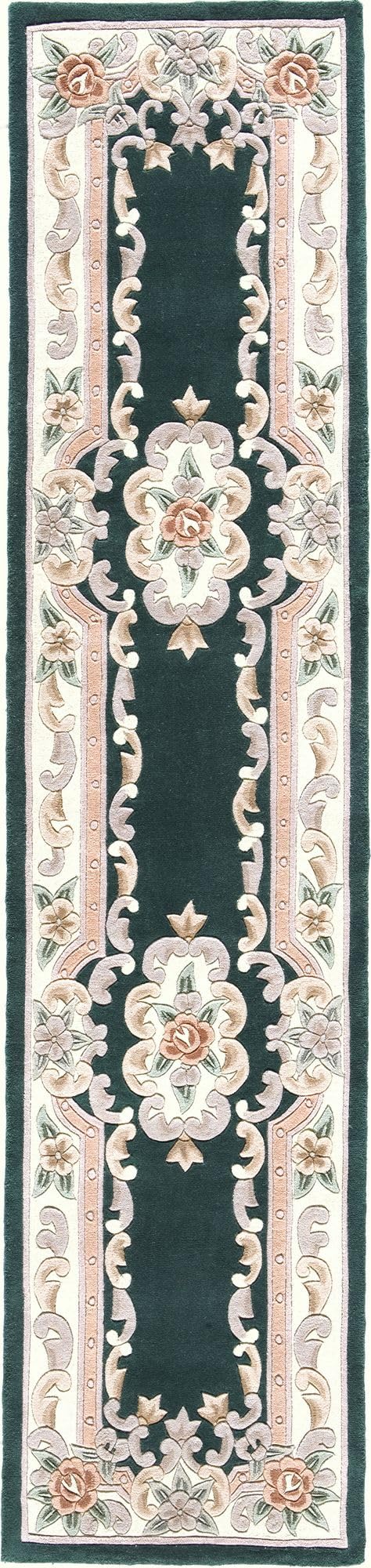 Rugs America Round New Aubusson Area Rug - 6 Feet Diameter, Emerald Green - Perfect for Living Room, Bedroom, or Dining Room Decor