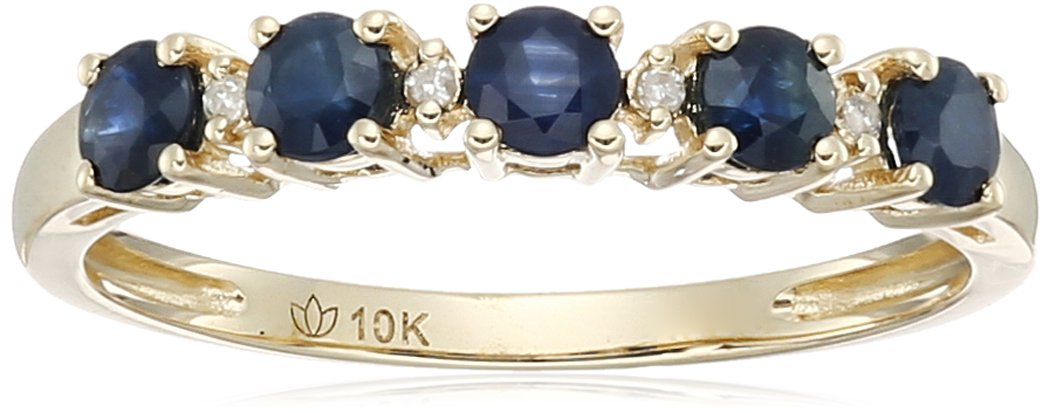 10K Tanzanite & Diamond Accent Stackable Ring for Women - Size 7 | Elegant Wedding, Anniversary & Everyday Jewelry Gift | Amazon Collection