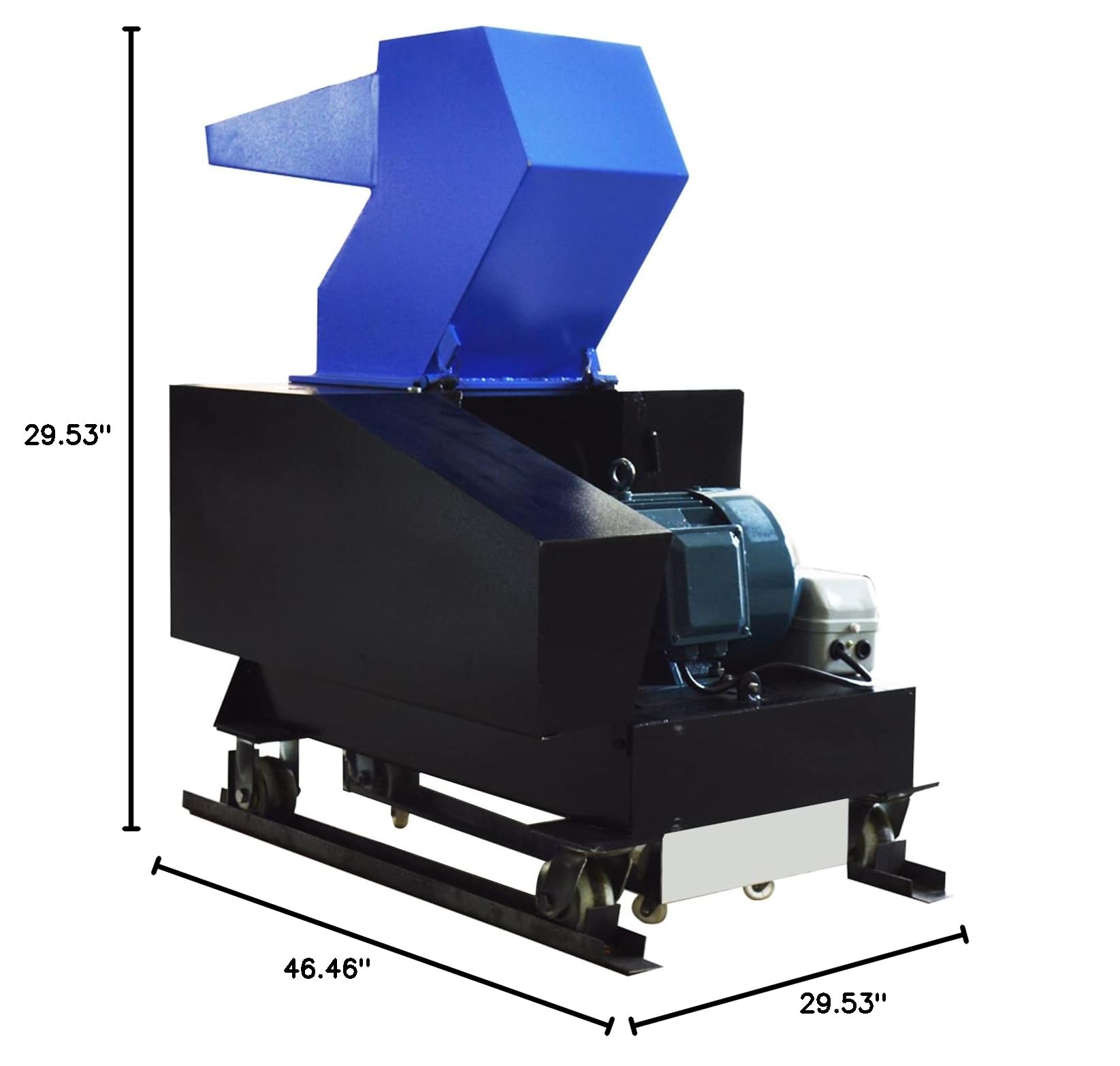 INTSUPERMAI 5.5Kw Heavy Duty Electric Plastic Shredder Grinder - Industrial Plastic Bottle, Cardboard Crusher & Granulator Machine (220V 3-Phase) - Perfect for Recycling Centers, Waste Management & Plastic Processing Facilities