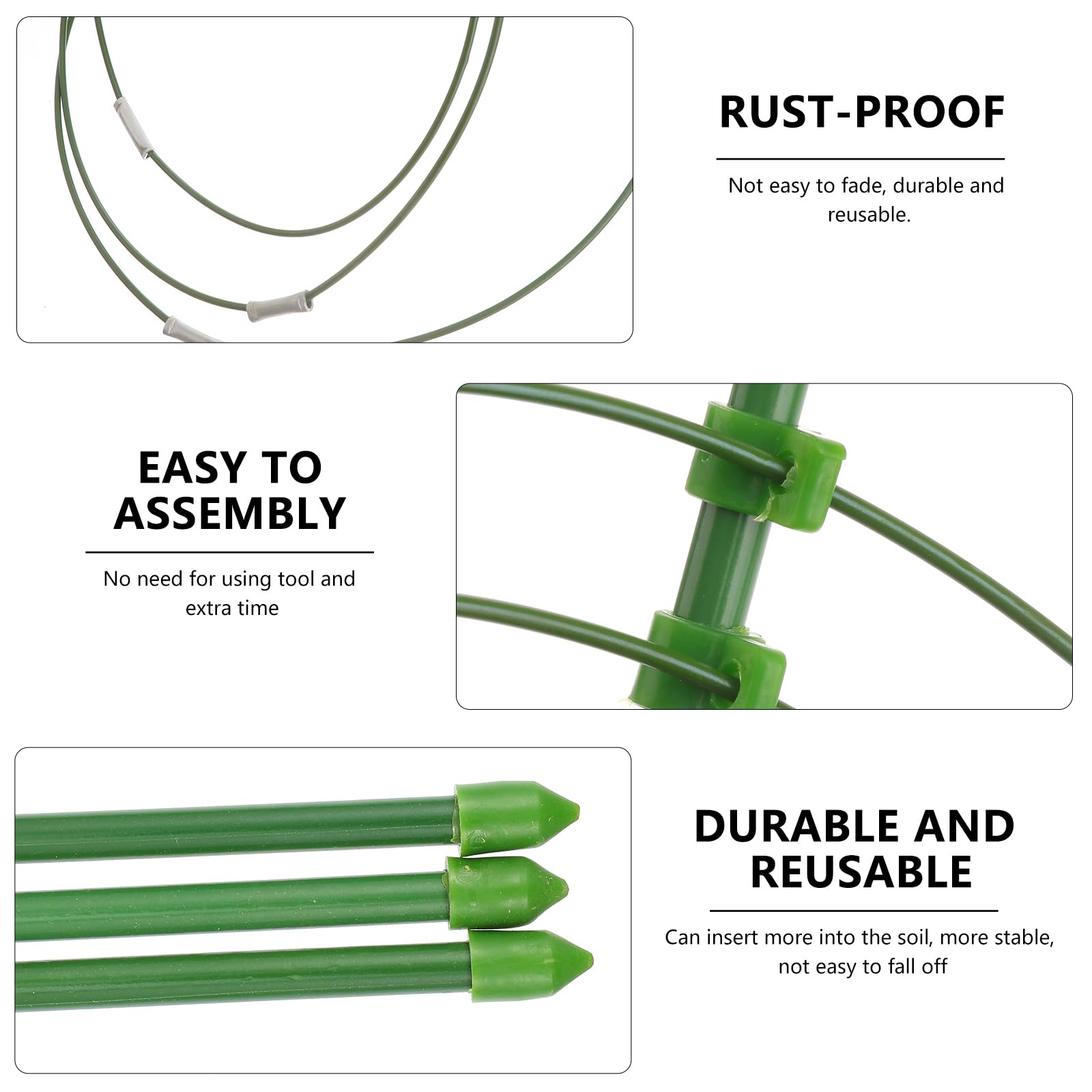 2 Pack Tomato Plant Cages - Heavy Duty Garden Stake Supports for Tomatoes, Climbing Plants, Flowers & Small Plants | Sturdy Trellis Rings for Outdoor Gardening & Backyard Planting