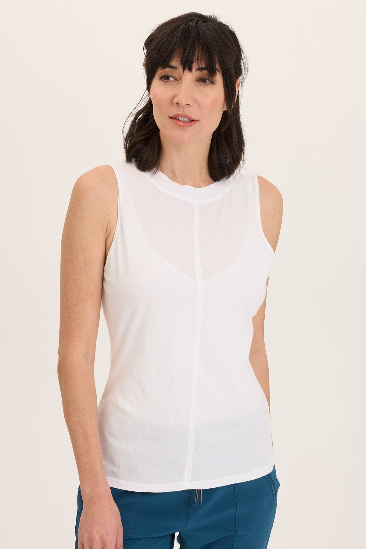Lunell Jersey Boat Neck Tank Top for Women - Soft Stretch Casual Sleeveless Shirt - Perfect for Summer, Beach, and Everyday Wear