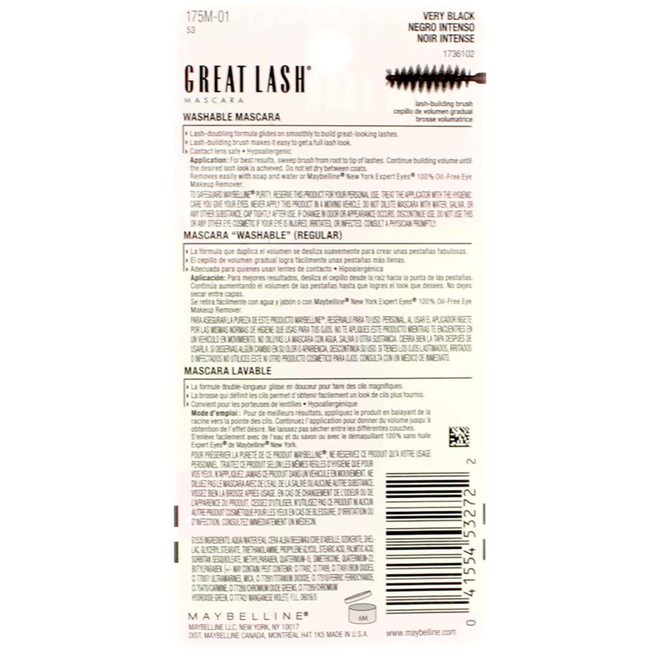 Maybelline Great Lash Mascara - Volumizing & Lengthening Mascara in Brown/Black (Pack of 18) - Perfect for Everyday Wear & Special Occasions
