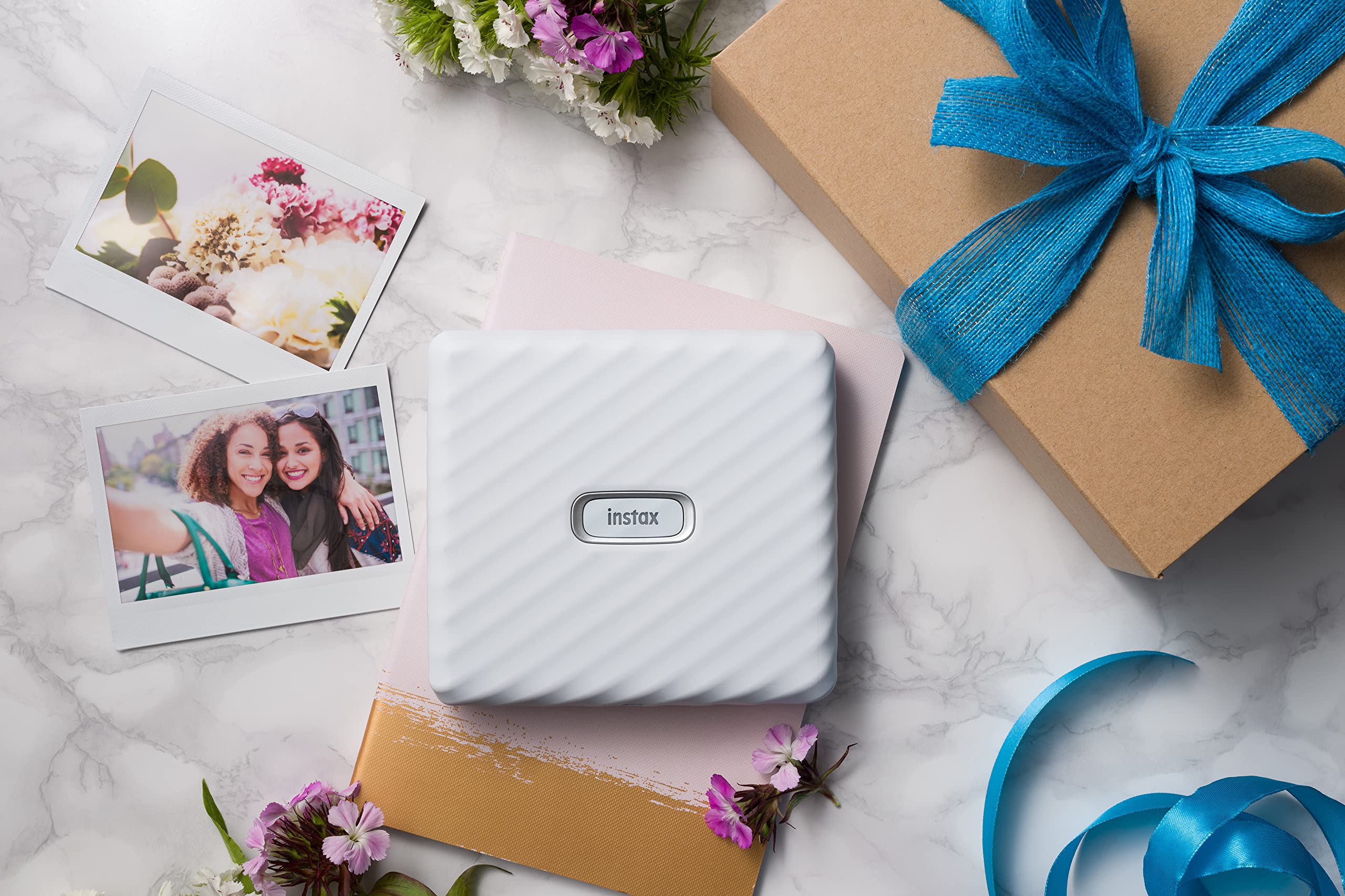 Fujifilm Instax Link Wide Instant Photo Printer with 20 Sheets of Film - Ash White | Print Polaroid-Style Photos for Parties, Travel & Scrapbooking
