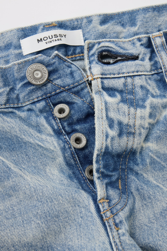 Moussy MV Wildwood Straight Low Women's Jeans - High Waist Slim Fit Denim Pants for Casual Wear & Everyday Outfits
