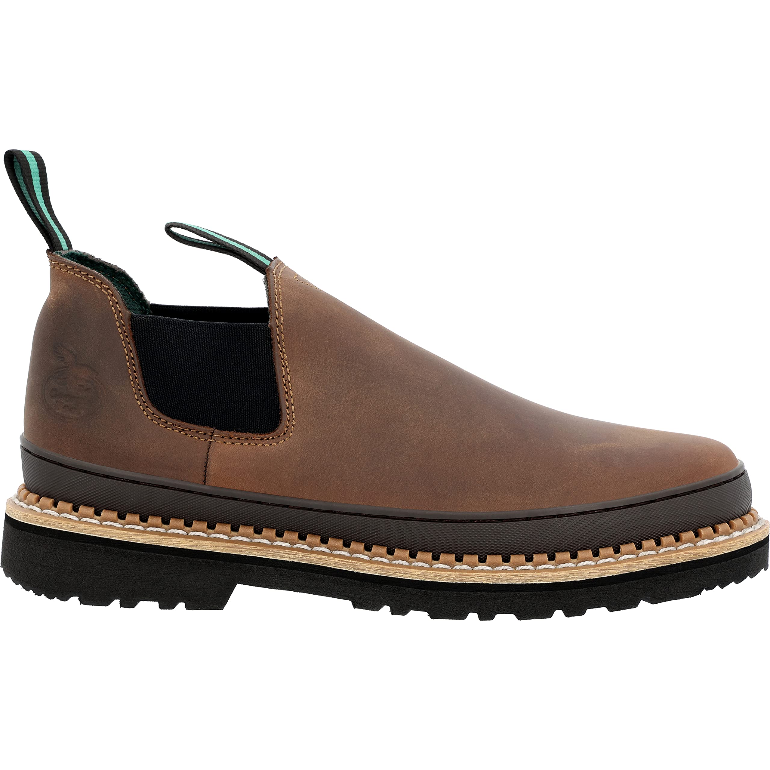 Georgia Giant Romeo Slip-On Work Boots - GR262 | Premium Full-Grain Leather | Non-Slip Oil-Resistant Safety Shoes | Lightweight Comfort | Dark Brown Crazy Horse Leather | Ideal for Construction, Warehouse & Outdoor Work