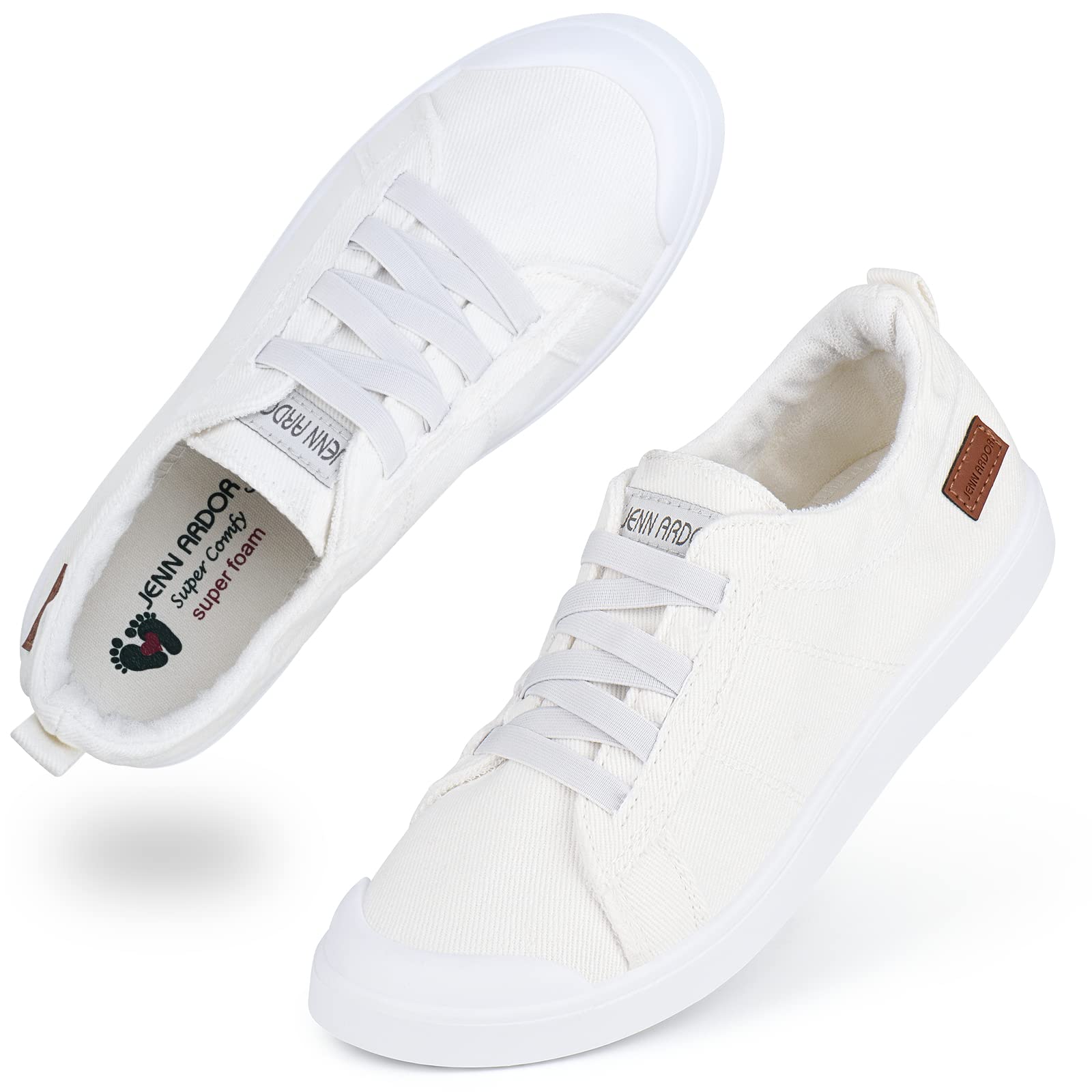 JENN ARDOR Women's Slip-On Canvas Loafers - Comfortable Round Toe Sneakers for Casual Wear & Walking | Fashionable Flats for Everyday, Office & Travel
