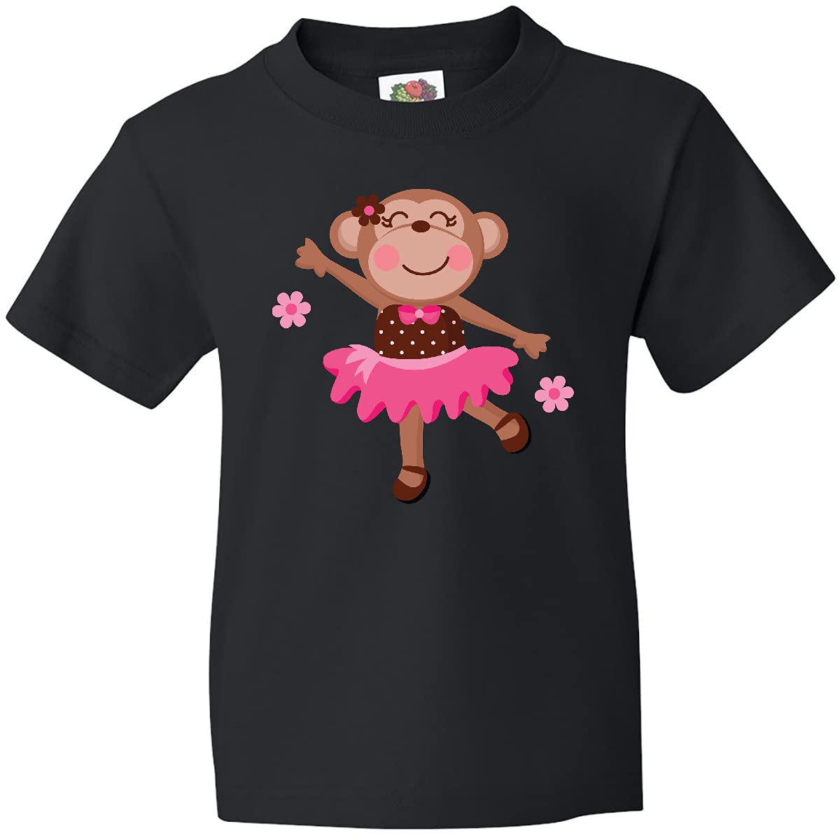 Inktastic Ballerina Dance Monkey Youth T-Shirt - Cute Ballet Dance Monkey Graphic Tee for Girls | Perfect for Dance Class, Birthday Gifts & Casual Wear