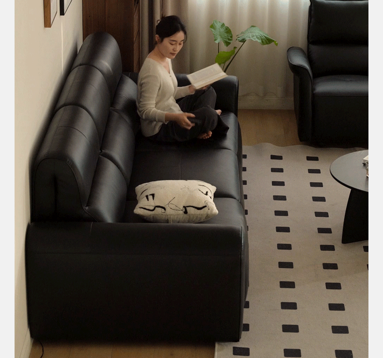 Italian Genuine Leather Sofa Bed - Light Luxury Convertible Sleeper for Living Room, Guest Room & Small Spaces