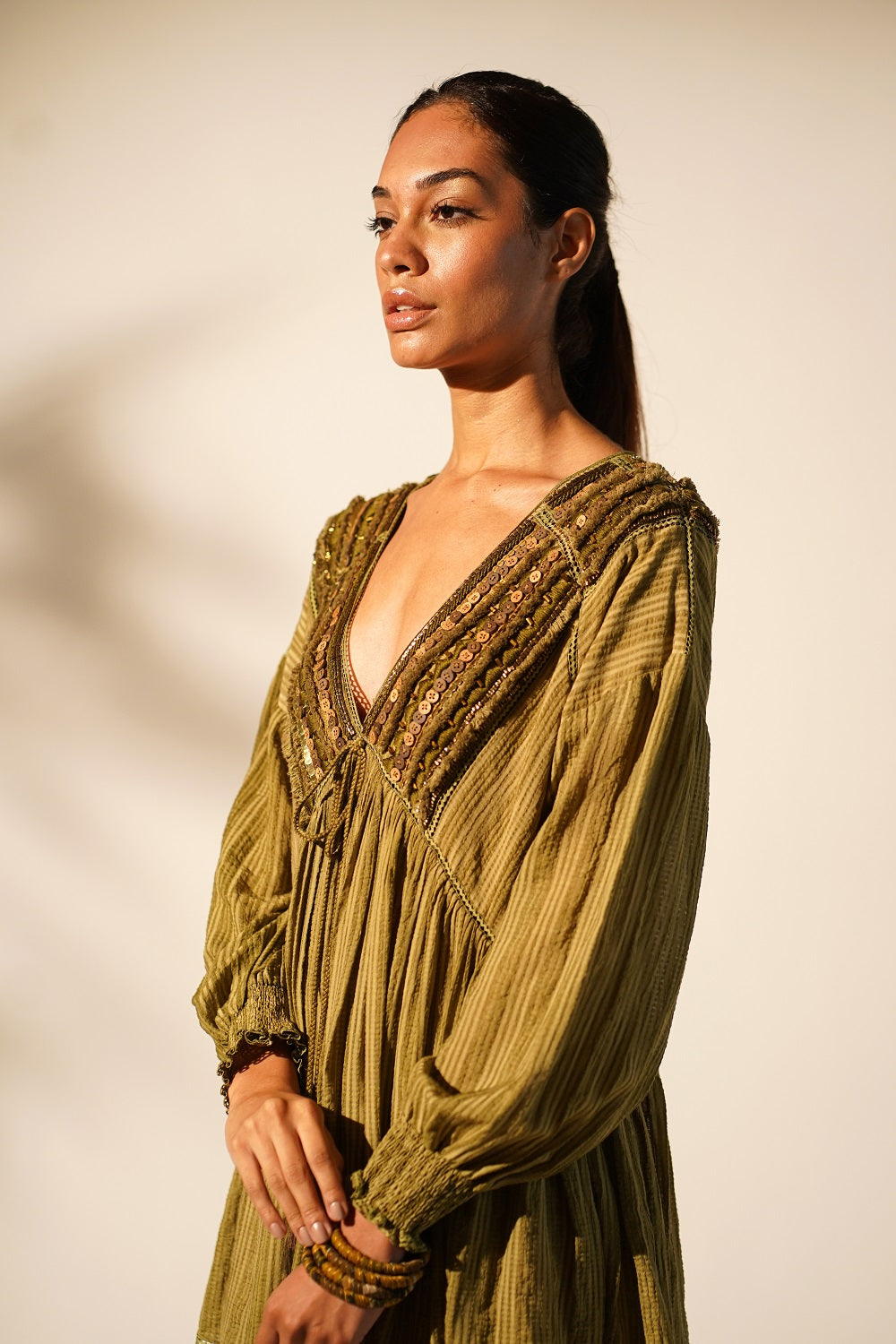 Elegant Moss Green Short Dress for Women - Summer Casual & Party Wear - Perfect for Dates, Beach Outings, and Evening Events