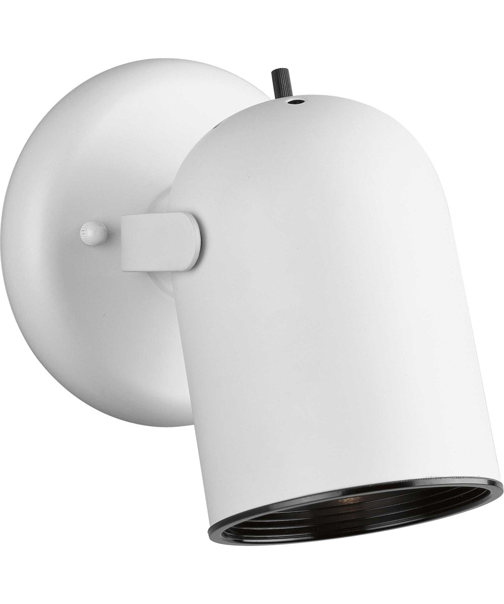 1 Light Multi-Directional Wall Sconce with On/Off Switch - White Finish for Bedroom, Hallway & Living Room Lighting