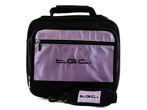 Samsung Ativ Tab Deluxe Tablet Case - Dual Compartment Protective Bag with Handle by TGC (Electric Purple & Black) - Perfect for Business Travel, School & Daily Commute