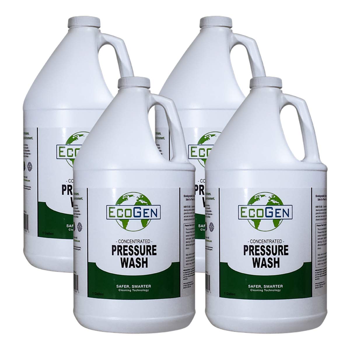 EcoGen ECOPRW-GCS Pressure Washer Cleaner Concentrate - 1 Gallon (4 Pack) | Heavy-Duty Outdoor Cleaning Solution for Driveways, Decks & Patios | Eco-Friendly & Powerful Formula