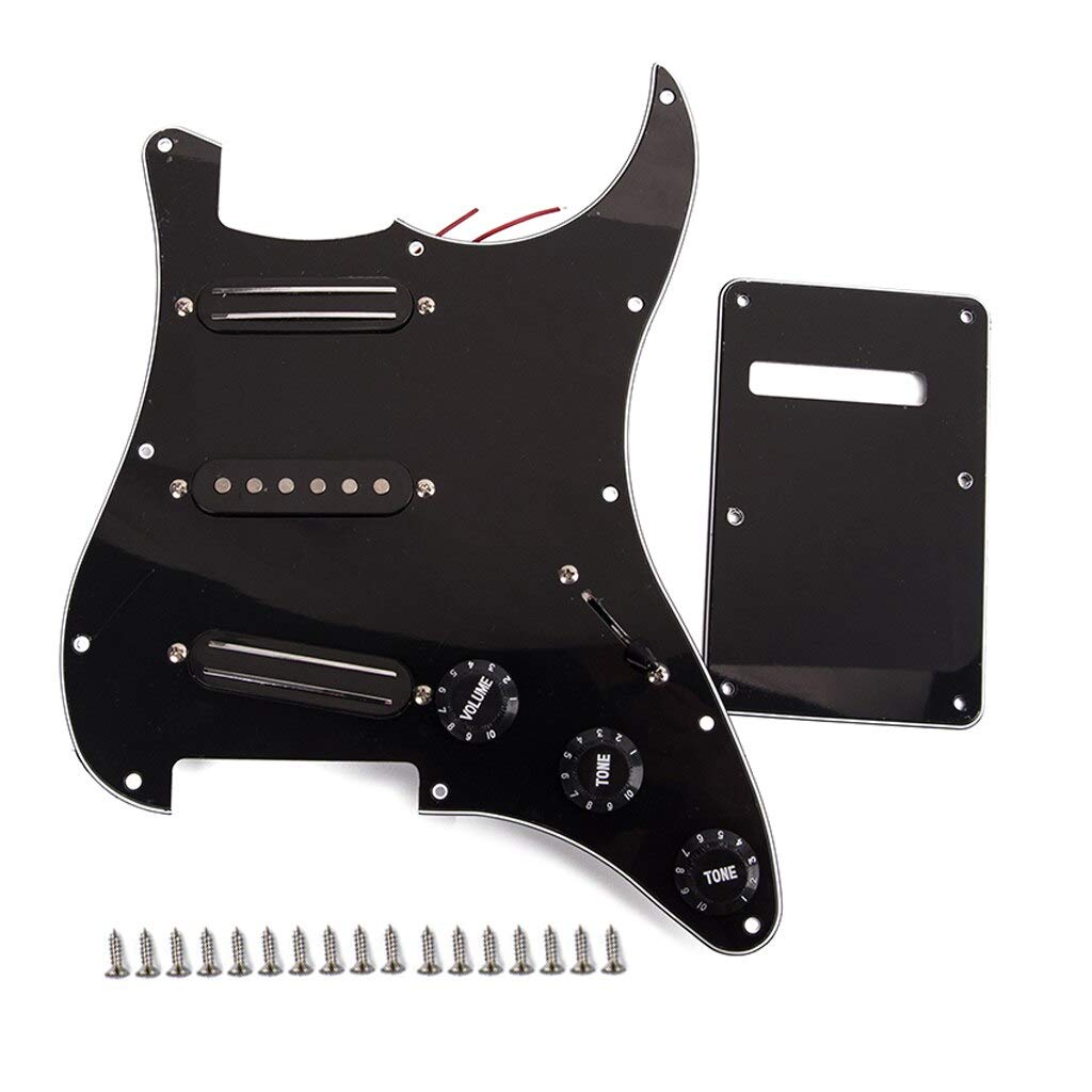 3 Ply Electric Guitar Prewired Loaded Pickguard with Pickups & Back Cover - Perfect for DIY Guitar Upgrades & Repairs - Fits Stratocaster, Telecaster & More Electric Guitars