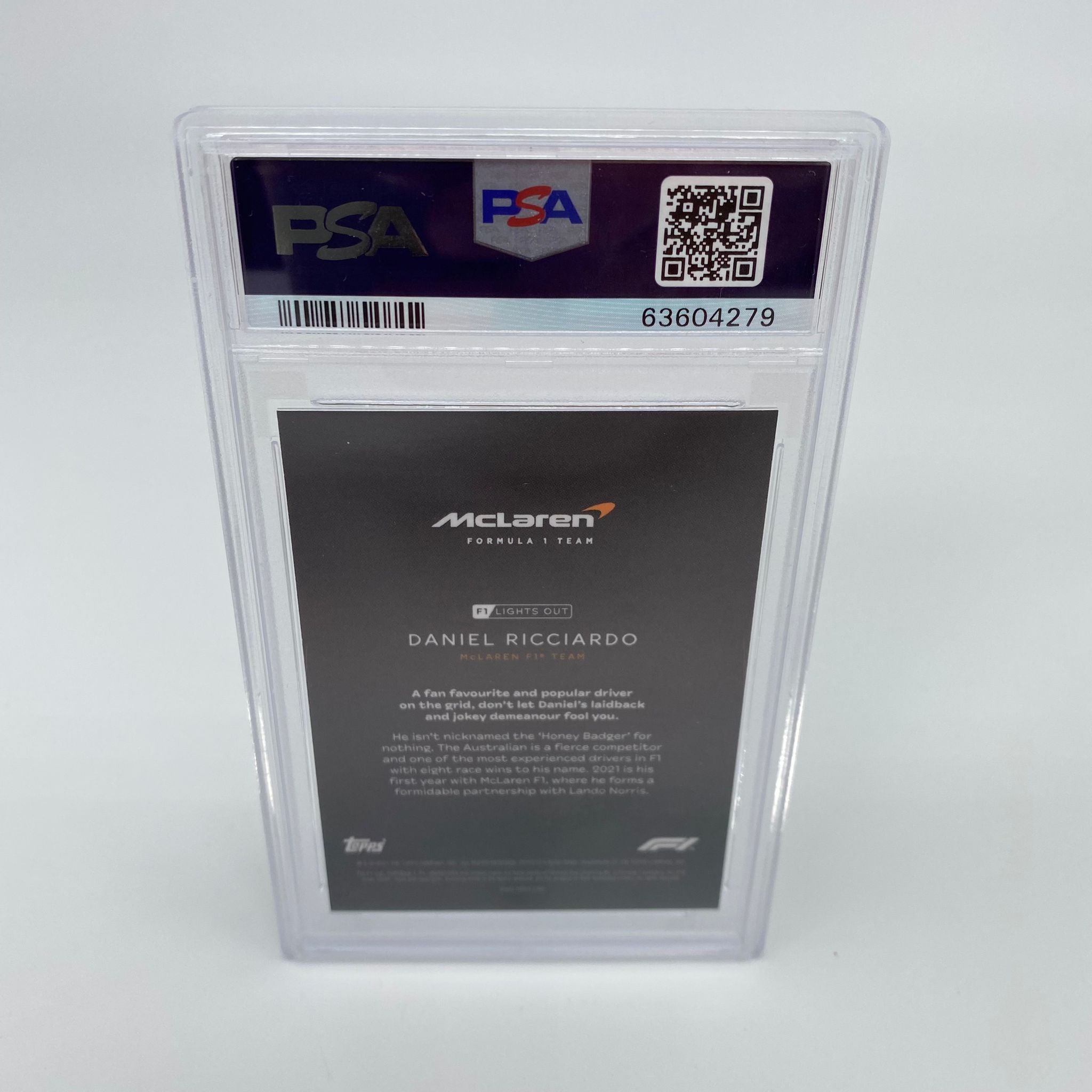 PSA 9 2021 Topps Chrome Formula 1 Daniel Ricciardo Rainbow Foil Parallel #5/5 - Rare F1 Racing Card for Collectors & Fans, Perfect for Display & Investment