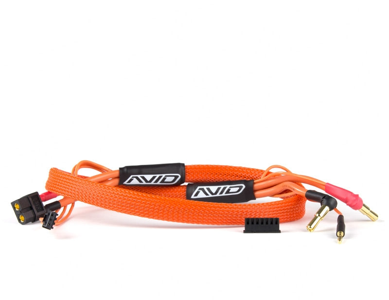 2S Balance Charge Lead XT60 to 4mm/5mm Bullet Connector Adapter Cable - Orange - for RC Cars, Drones, and LiPo Battery Charging
