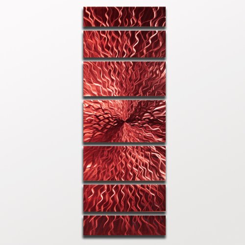 Modern Abstract Metal Wall Sculpture - Rhythmic Energy Red Contemporary Artwork for Home & Office Decor | Perfect for Living Room, Bedroom or Entryway