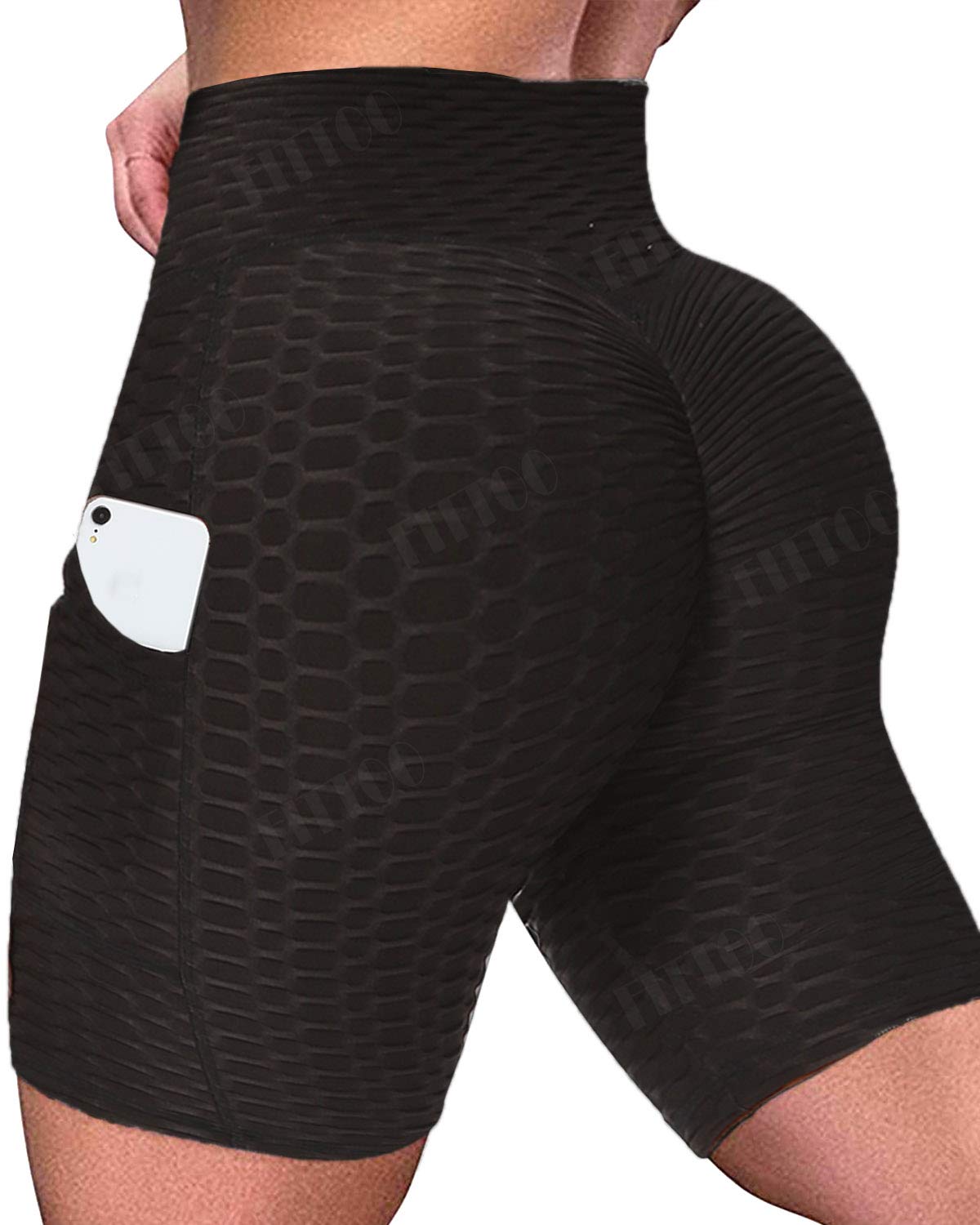 FITTOO High Waisted Biker Shorts for Women with Pockets - Workout Compression Running Shorts for Yoga, Gym & Summer Activities - Breathable & Comfortable Athletic Wear