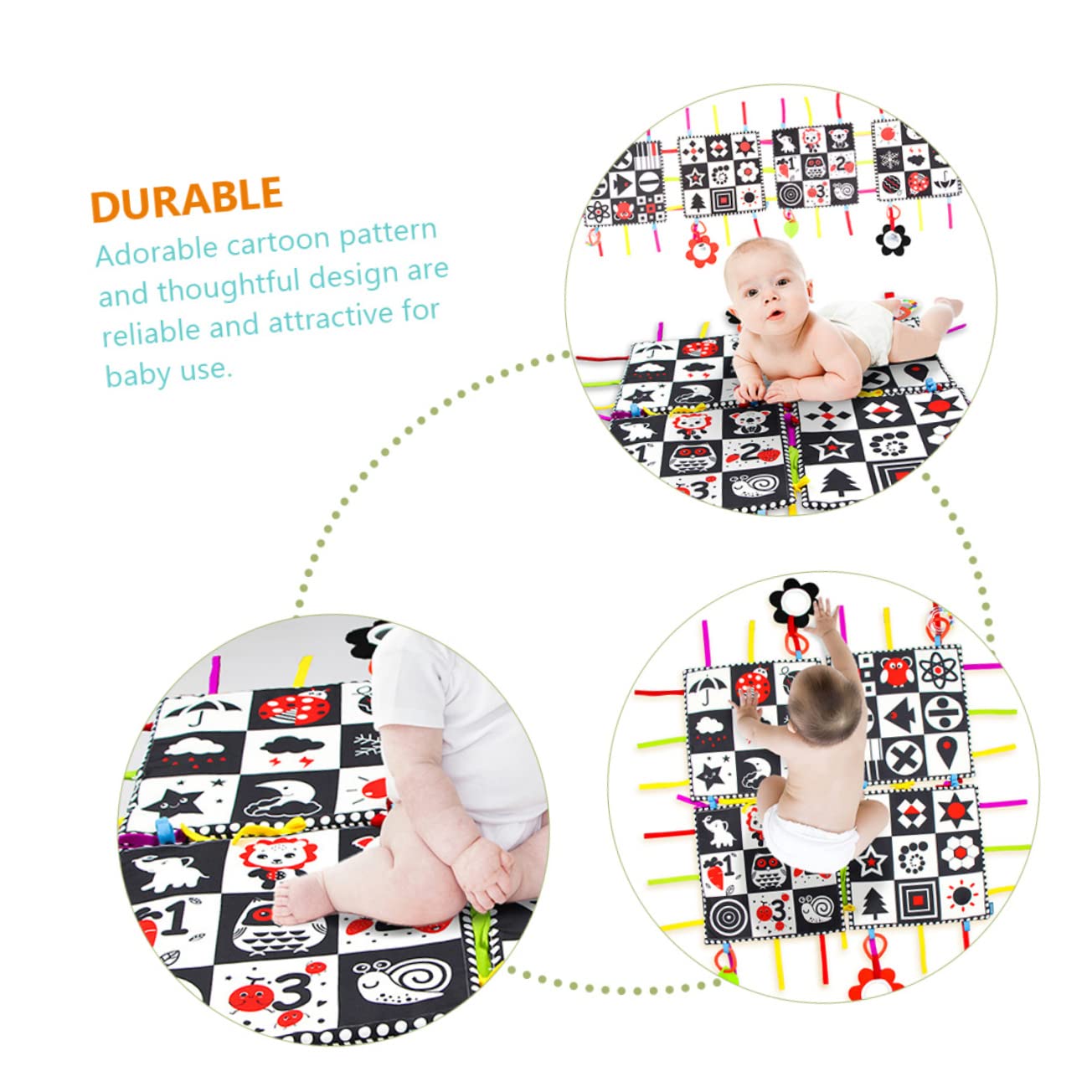 FAVOMOTO 5-Piece Baby Play Mat Set - Soft & Sturdy Non-Slip Tummy Time and Crawling Mat for Infants & Toddlers - Perfect for Nursery, Daycare, and Playroom Floor Protection