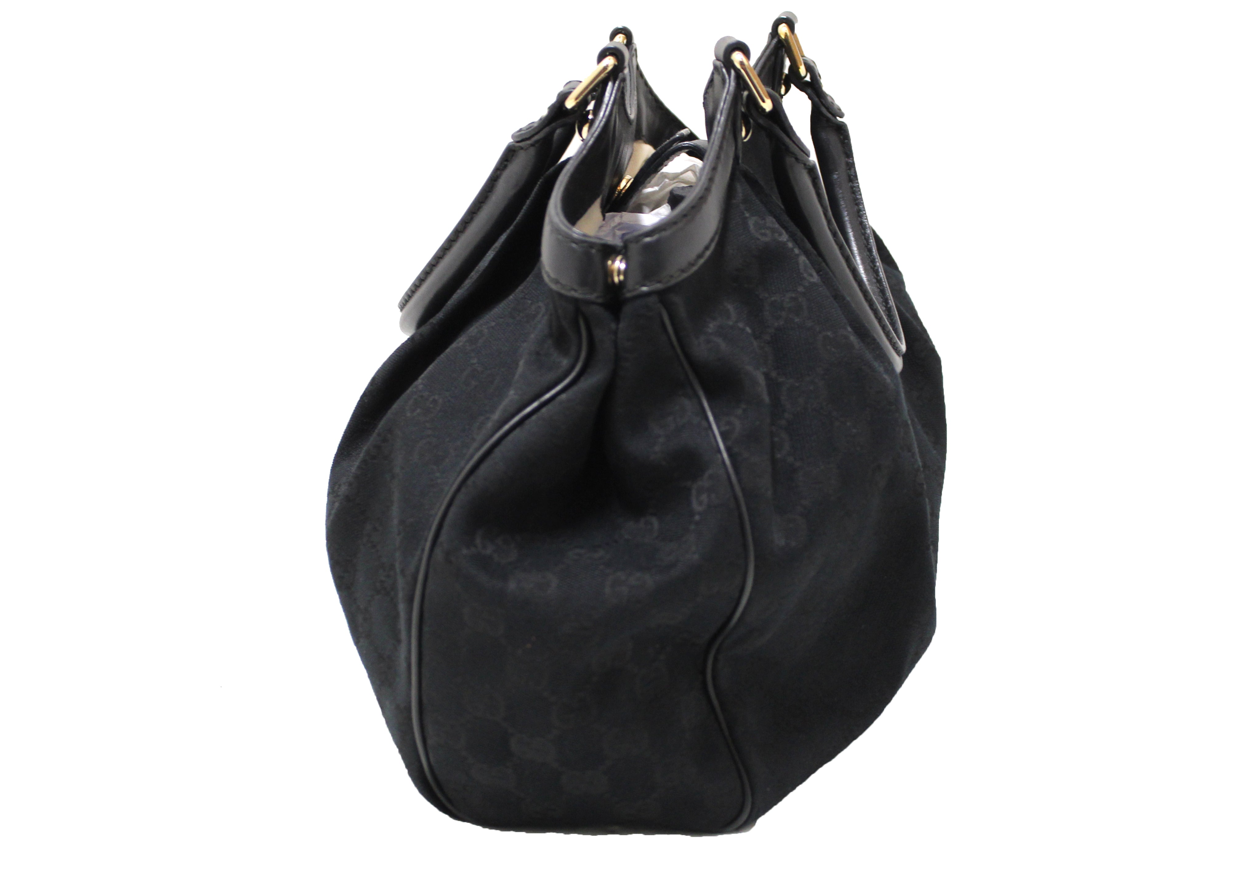 Authentic Gucci Black GG Canvas Medium Sukey Tote Bag for Women | Luxury Designer Handbag for Work, Travel & Everyday Use | Stylish Shoulder Bag with Signature GG Logo