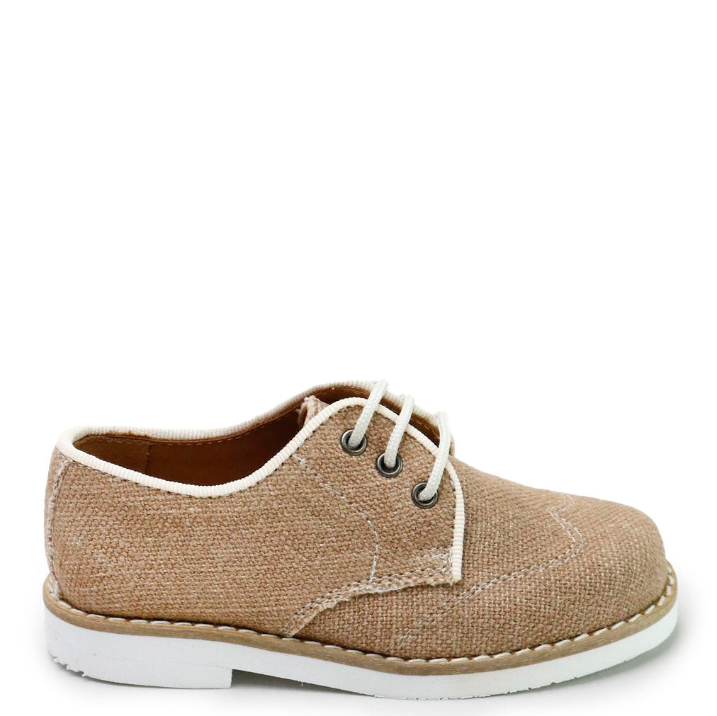 Premium Camel Linen Wingtip Lace-Up Dress Shoes for Men - Classic Business & Formal Occasions | Comfortable Office & Wedding Footwear