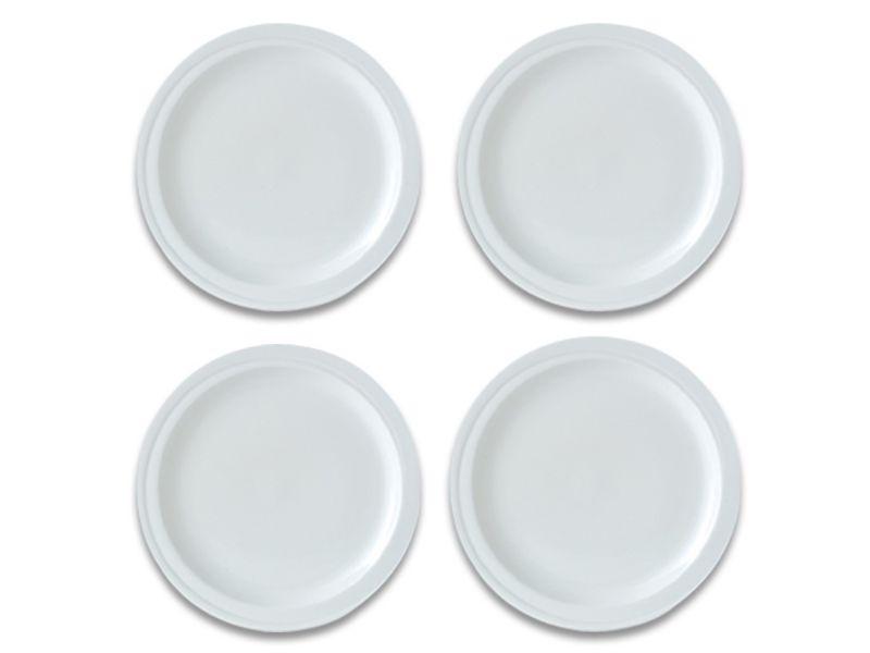 BergHOFF Essentials 8.5-Inch Porcelain Dinner Plates Set of 4 - Elegant Round Plates for Everyday Dining, Entertaining & Restaurant Use