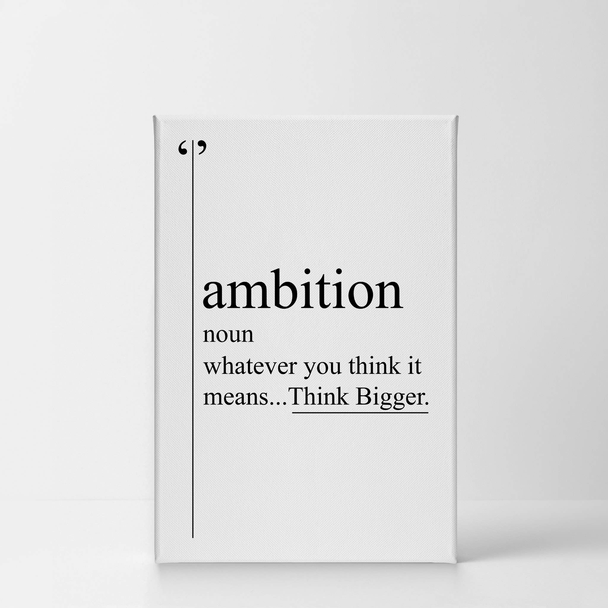 Ambition Definition Motivational Canvas Wall Art - Black & White Dictionary Print Inspirational Quote for Office, Living Room Decor - Ready to Hang 40x30 - Perfect Gift for Entrepreneurs & Home Decor