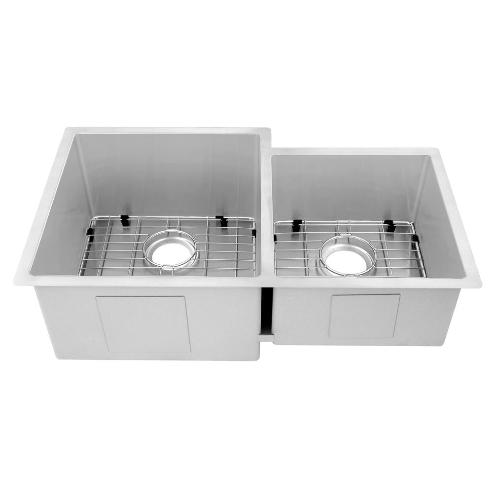 ZLINE Jackson 32-Inch Undermount Double Bowl Stainless Steel Kitchen Sink with Bottom Grid (SRDR 32) - Perfect for Modern Kitchens, Food Prep & Dishwashing