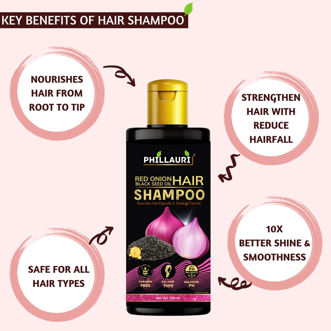 Red Onion & Black Seed Hair Growth Treatment Set (100ml Hair Oil + 100ml Shampoo + 100ml Conditioner + 30ml Serum) | Natural Hair Care for Thinning Hair, Hair Loss Prevention & Scalp Health | Perfect for Daily Hair Care Routine & Damaged Hair Repair