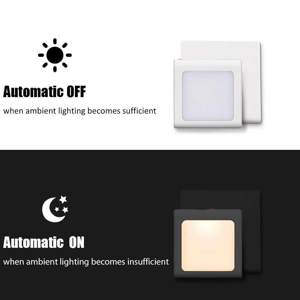 Emotionlite Dimmable LED Night Light Plug in Wall - Stepless Brightness Adjustable Nightlight for Kids, Nursery, Bedroom, Bathroom, Hallway, Stairs - Warm White 2 Pack - Perfect for Nighttime Safety and Comfort