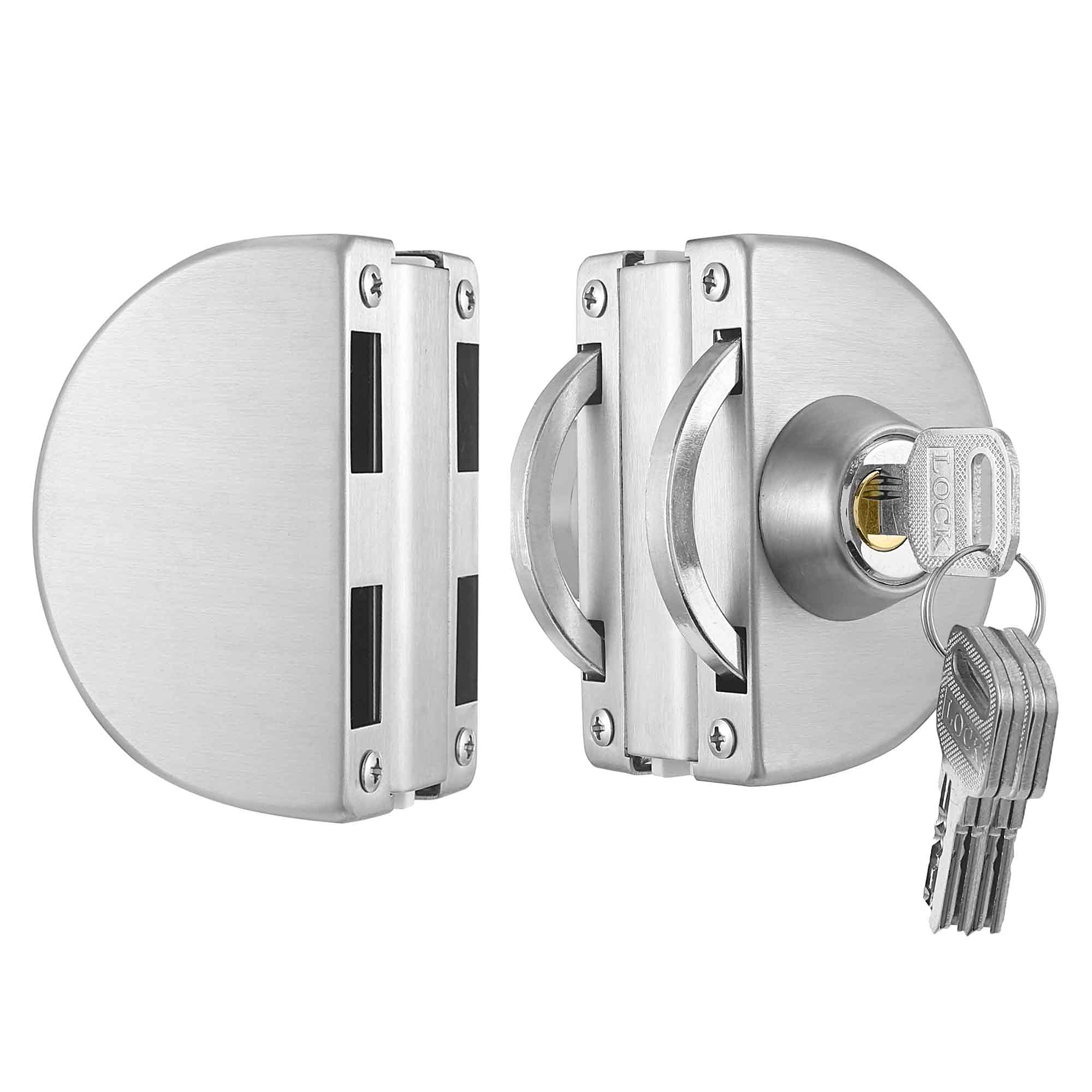 Stainless Steel Glass Door Lock for 10-12mm Glass - Office & Home Use