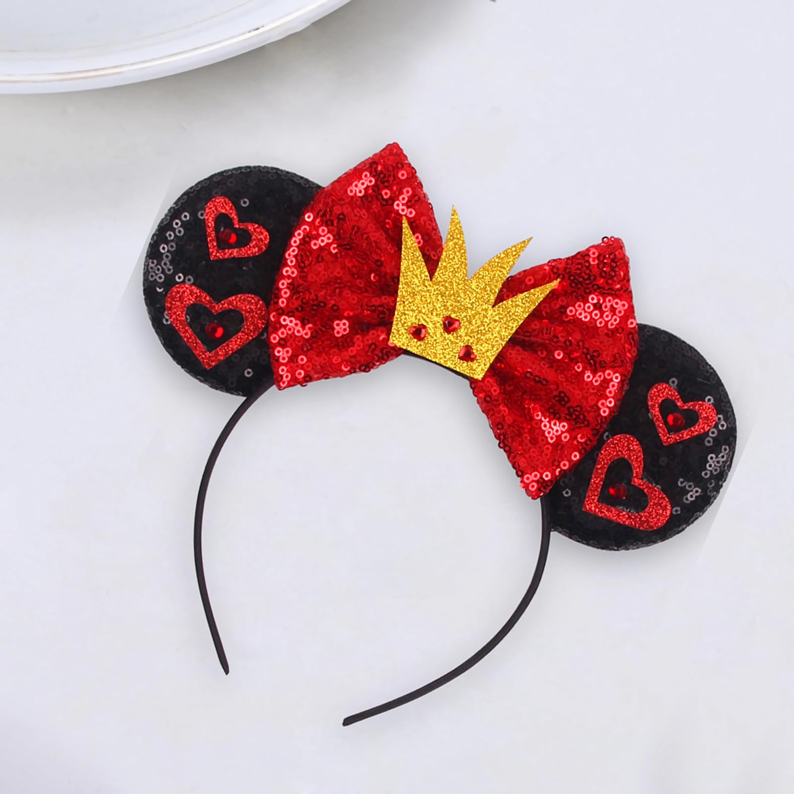 Sparkly Sequin Mouse Ears Headbands for Women, Girls & Boys - Glitter Bow Hair Accessories for Kids & Adults - Perfect for Birthday Parties, Halloween Costumes & Disney Theme Park Visits