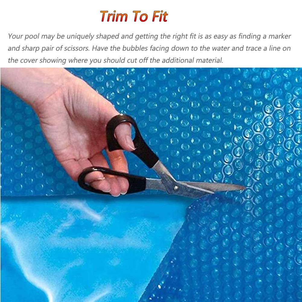 YXX Solar Pool Cover - 400g/m² Blue Bubble Insulation Blanket for In-Ground & Frame Pools (6.5×26ft/2×8m) - Reduces Heat Loss & Keeps Water Clean | Perfect for Summer Swimming & Winter Protection