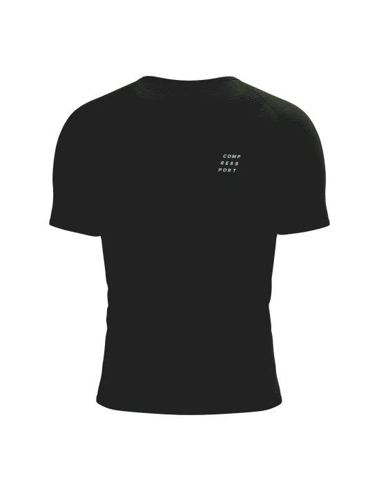 Compressport Men's Performance Short Sleeve T-Shirt - Moisture Wicking, Breathable Athletic Shirt for Running, Cycling & Gym Workouts - Black/White