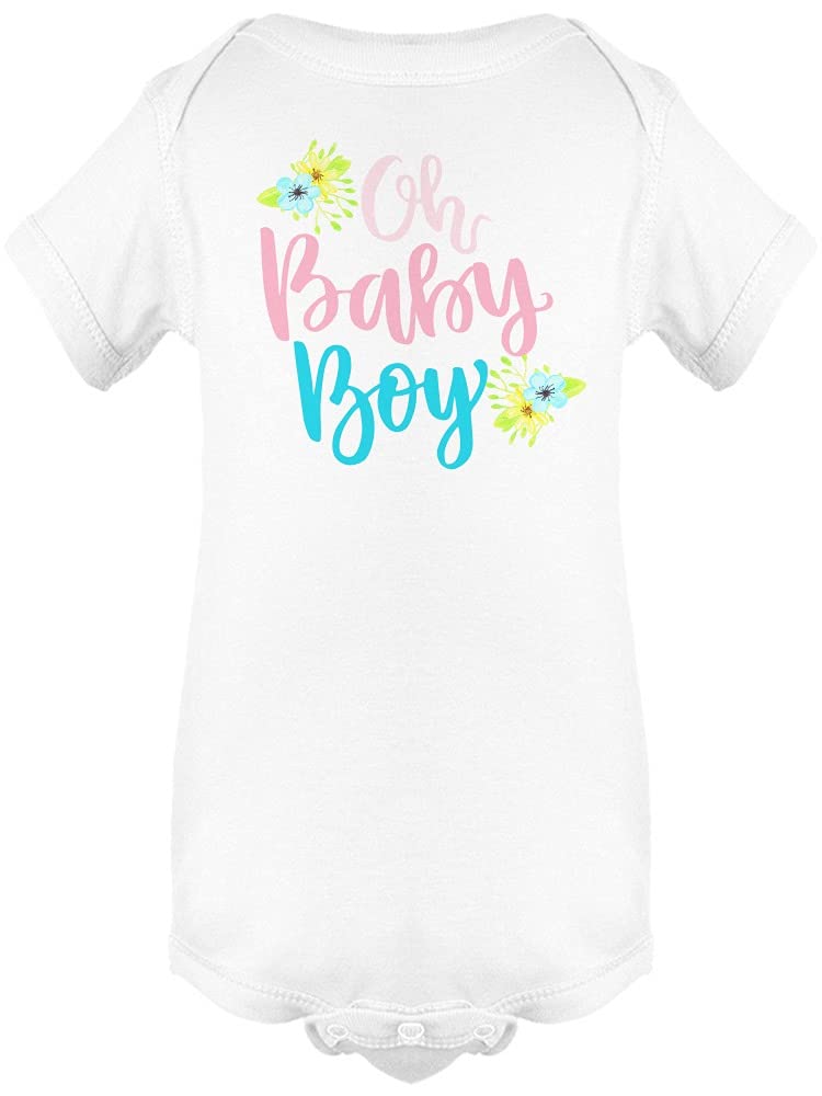 Smartprints Oh Baby Boy Bodysuit - Pink and Blue Cotton Baby Onesie for Newborns & Infants | Perfect for Photo Shoots, Birth Announcements, and Everyday Wear