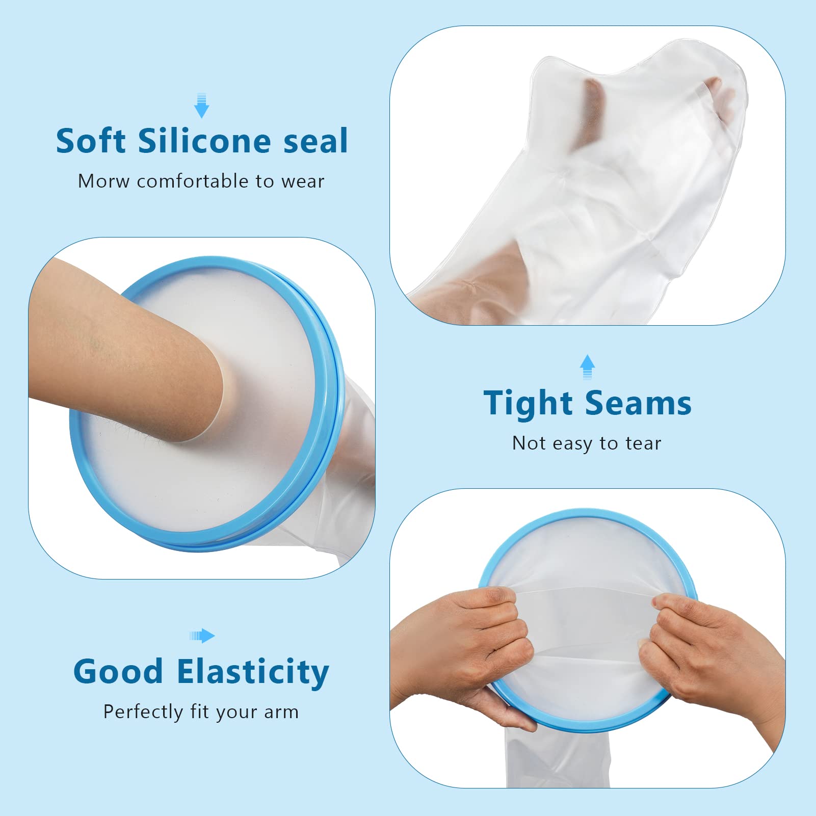 Waterproof Arm Cast Cover for Kids & Teens - Long Full Arm Shower Protector with Comfortable Watertight Seal - Reusable Post-Surgery Shower Sleeve for Bathing & Swimming Protection