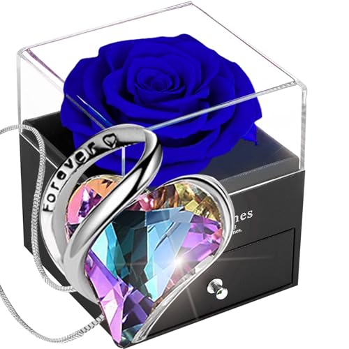 Blue Rose Amethyst Necklace
