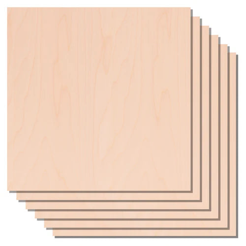 xTool Maple Plywood 12x12x1/8 Inch (6 Pack) - Premium Laser Cutting Material for DIY Crafts, Woodworking Projects & Home Decor