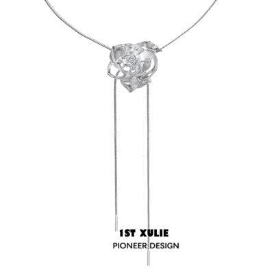 18k Platinum Plated Rose Gold Necklace for Women - Elegant Layering Jewelry for Date Night, Wedding & Special Occasions