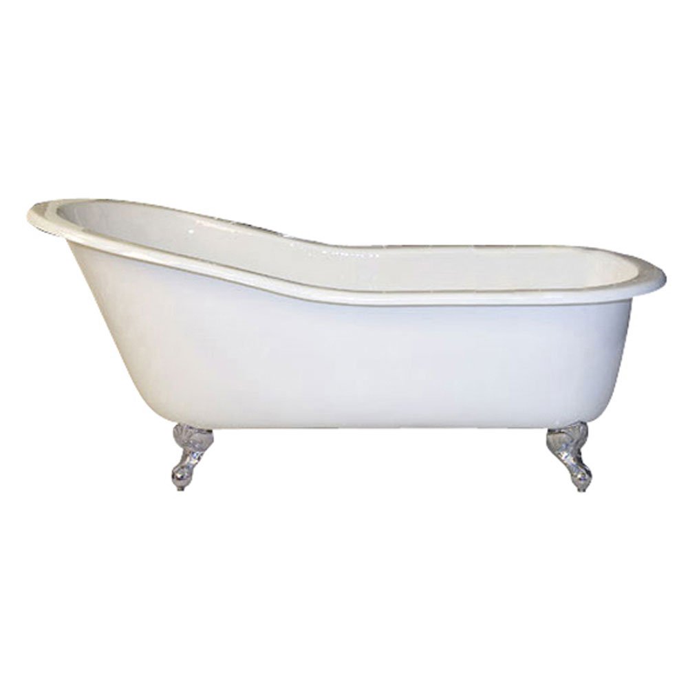 Barclay Icarus Cast Iron Slipper Bathtub - Heavy Duty Vintage Style Clawfoot Tub Feet - Perfect for Bathroom Renovation & Antique Decor