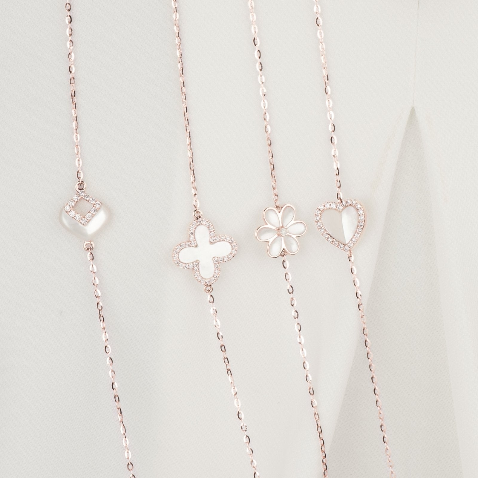 14k Rose Gold Mother of Pearl Heart Diamond Pendant Necklace for Women - Elegant Jewelry Gift for Valentine's Day, Anniversary & Special Occasions