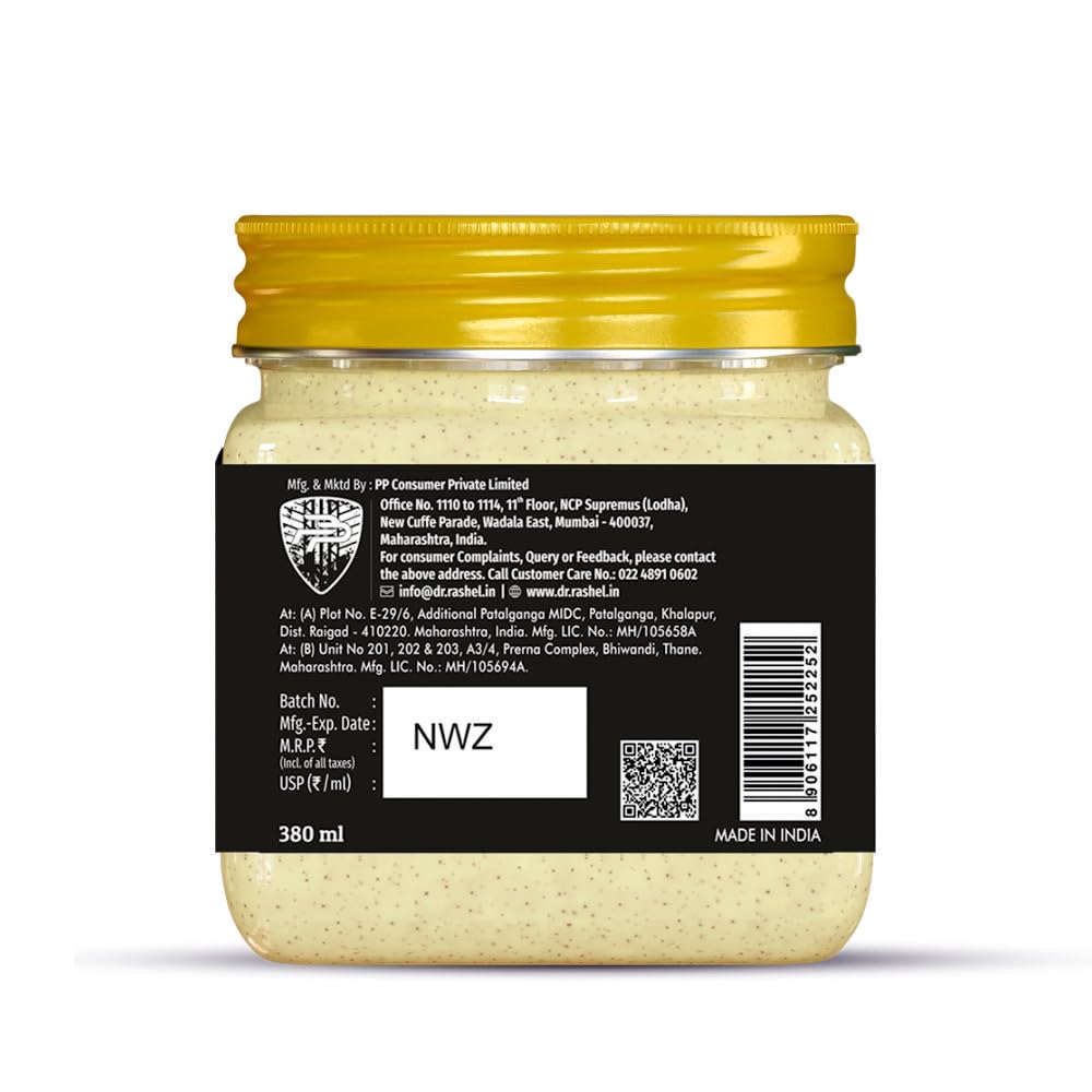 DR. RASHEL Ubtan Scrub for Face & Body (380ml) – Turmeric Exfoliating Cleanser for Glowing Skin, Deep Exfoliation, Dead Skin & Blackhead Removal – Skin Brightening & Lightening – Perfect for Daily Skincare Routine & Spa Treatments