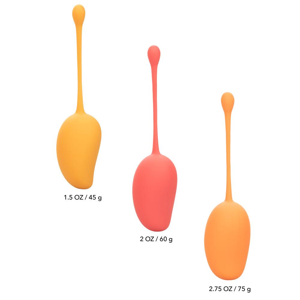 Premium Kegel Exercise Set - 3 Piece Silicone Kegel Trainer for Women (Mango Color) | Pelvic Floor Strengthening | Postpartum Recovery & Bladder Control | Home Workout & Intimate Health