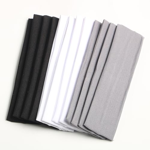 12pcs-black/white/gray yoga sport headbands