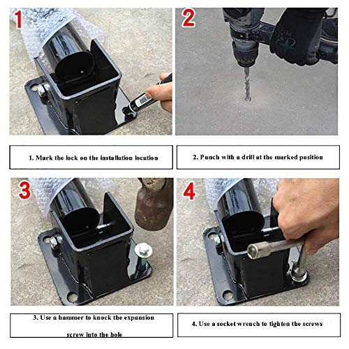 Heavy Duty Parking Lock - 60x33cm Anti-Crash Parking Barrier with Thickened Steel for Basement, Garage & Driveway Security | Durable Car Parking Bollard for Vehicle Space Protection & Parking Spot Reservation