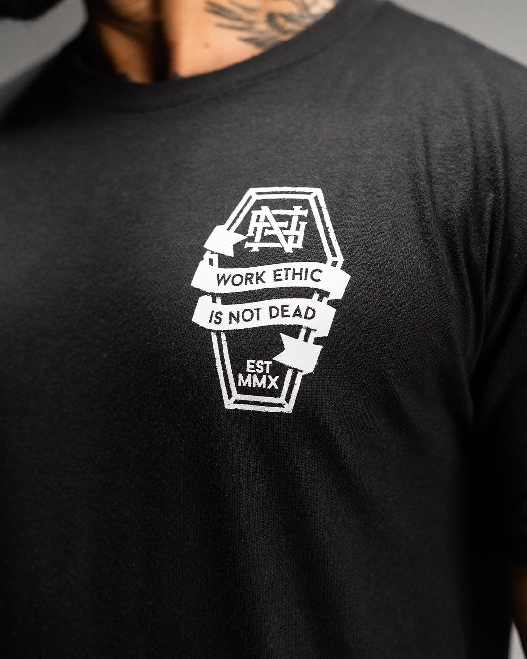 Work Ethic Tee - Black & White Cotton T-Shirt for Men & Women | Casual Workwear & Everyday Comfort