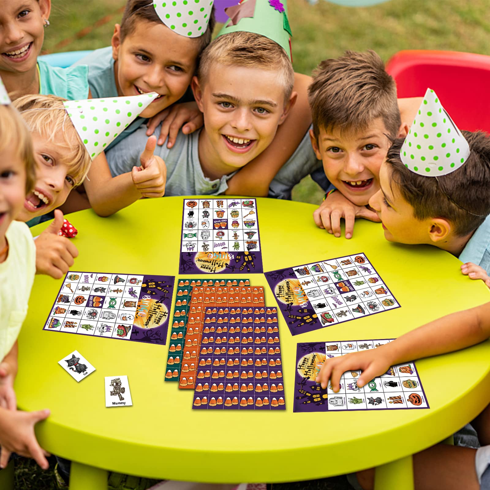 VESPRO 46PCS Halloween Bingo Game Set for 30 Players - Fun Halloween Party Games for Kids, Classroom Activities & Family Gatherings - Perfect for Halloween Parties, School Events and Spooky Game Nights