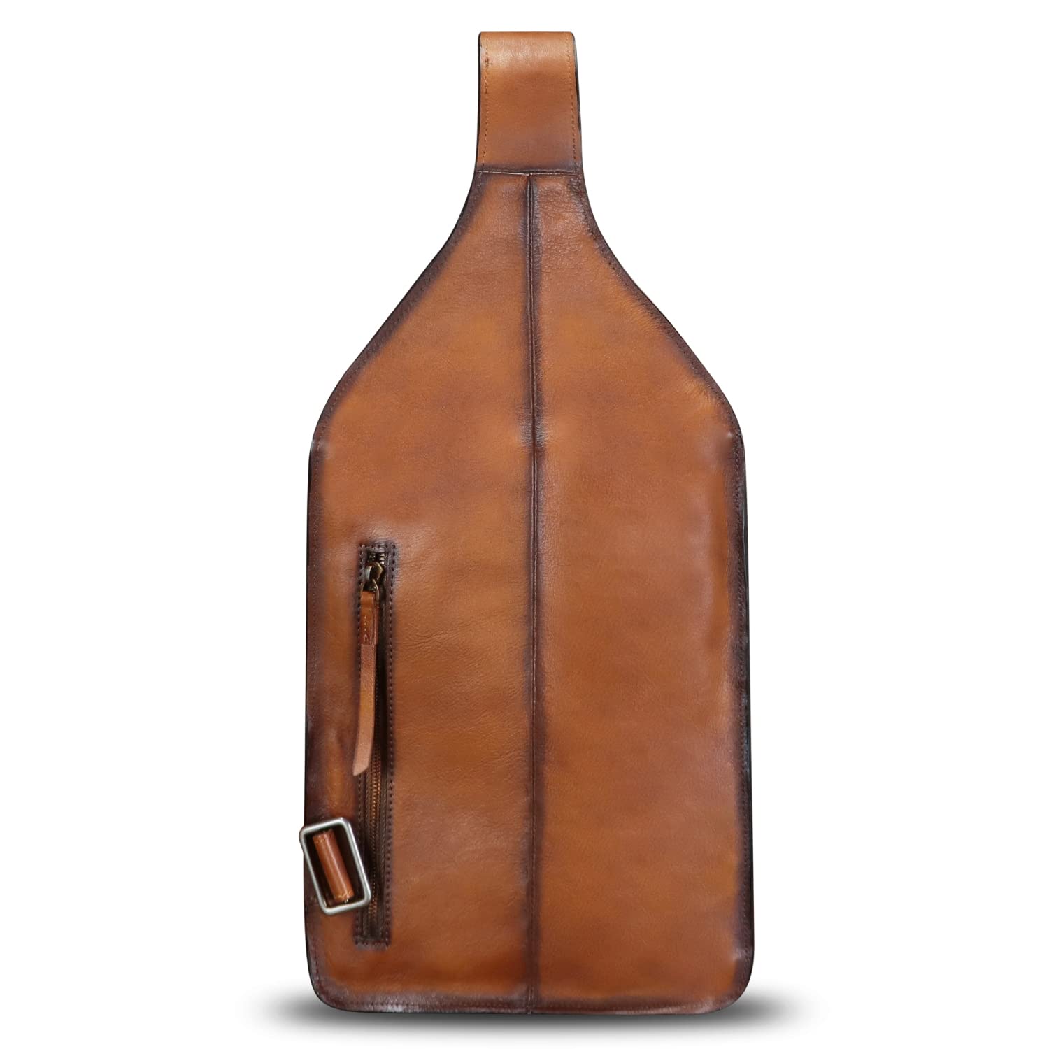 Genuine Leather Sling Bag for Men - Handmade Retro Crossbody Backpack Purse - Hiking Daypack & Chest Shoulder Fanny Pack - Perfect for Outdoor Adventures, Travel & Daily Commute